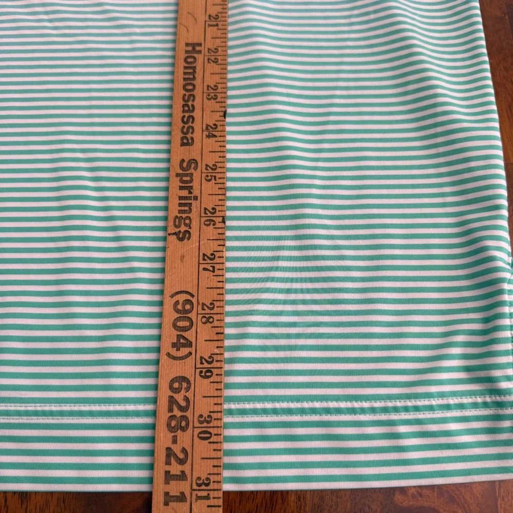 FootJoy Mens XL Striped Golf Polo Royal Palm CC Naples Green White‎ Short Sleeve